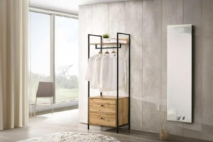 Open Wardrobe with Drawers and Shelves