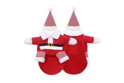 Pet Christmas Santa Costume With A Hat