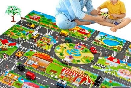 Kids Car Track Play Mat Kit