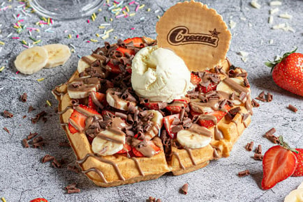 Creams Cafe: Waffle, Crepe or Hot Pocket & Hot Drink or Milkshake - The UK's Ultimate Dessert Destination - 15 Locations