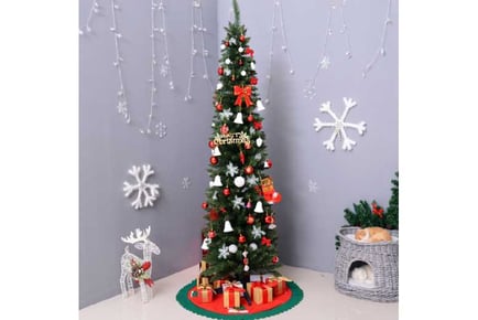 6ft Pine Tree w/ Plastic Stand - Green