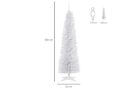 6ft Slimline White PVC Christmas Tree