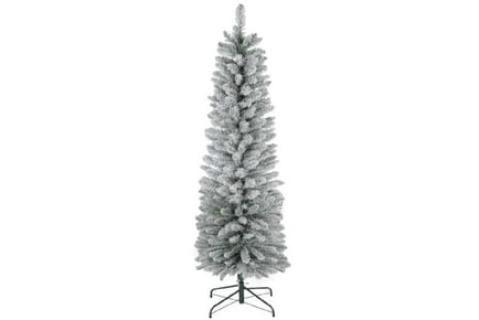 6ft Snowy Pencil Christmas Tree - Green