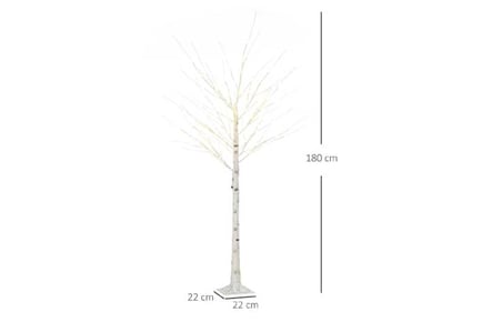 6ft White Birch Tree w/ 96 LED Lights