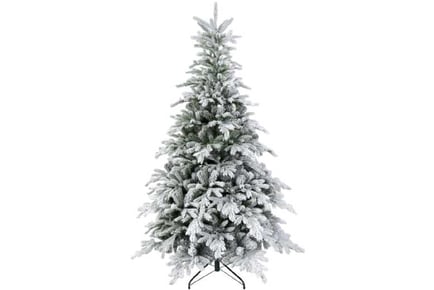 6ft Snow-Flocked Xmas Tree w/ LED Lights