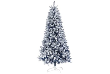 6ft Flocked Tree w/ Snowy Tips - Blue