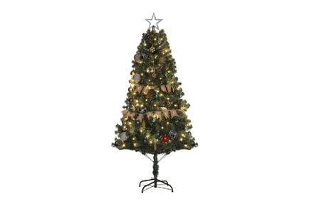 6ft Pre-Lit Decorated Tree - Green/Blue