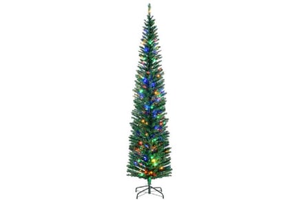 7.5ft Prelit Pencil Tree w/ LED Lights