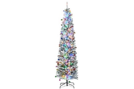 7.5ft Prelit Flocked Tree w/ Berries