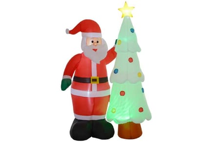 7ft Inflatable Santa & Tree w/ Lights