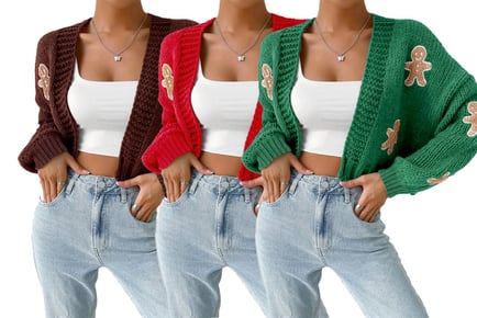 Women's Gingerbread Man Cropped Sweater - 4 Sizes, 6 Colours