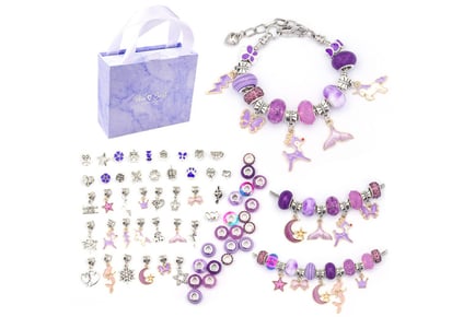 64Pc DIY Charm Bracelet Making Kit - 6 Colours