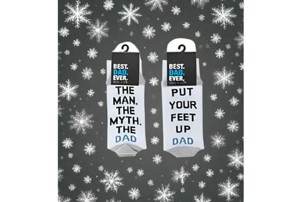 2 Pairs BEST DAD EVER Christmas Socks