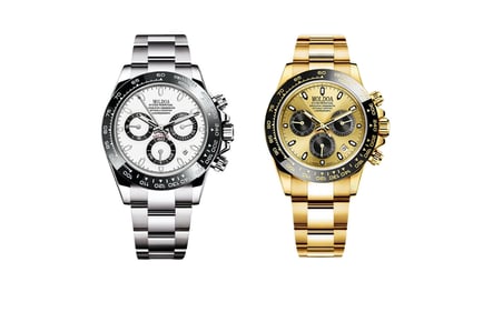 Men's Stainless Steel Waterproof Luxe Watch - Gold or Silver