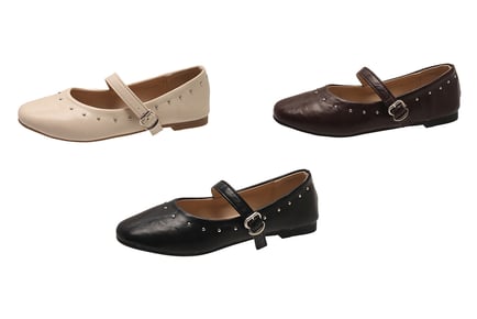 Soft Leather Square Toe Ballet Flats - 5 Sizes & 3 Colours