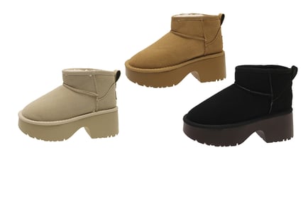 Women's Ugg Inspired Platform Snow Boots - 5 Sizes & 3 Colours