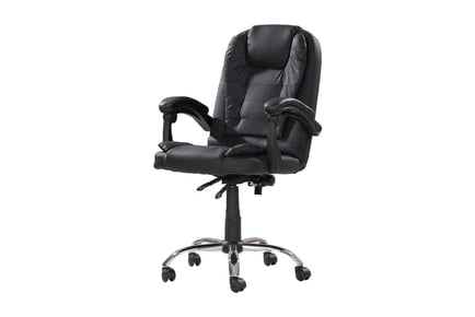 Executive Office Chair with Padded Backrest & Armrests - Fabric or Leather!