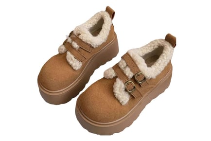 Coach Inspired Fleece Lined Platform Boots - 6 Sizes & 2 Colours