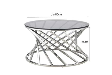 Spiral Design Glass Topped Coffee Table