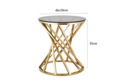 Spiral Design Glass Topped Side Table