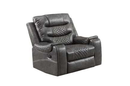 Grey PU Leather Manual Recliner Sofa - 3 Options