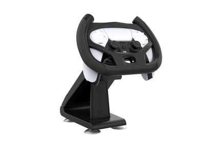 PS5 Suction Cup Mount Steering Wheel - Black & White