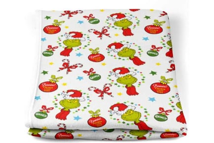 Grinch Fleece Blanket Throw