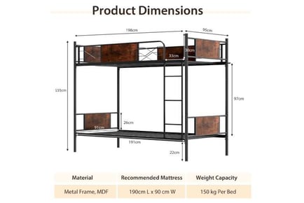 Metal Bunk Bed Frame