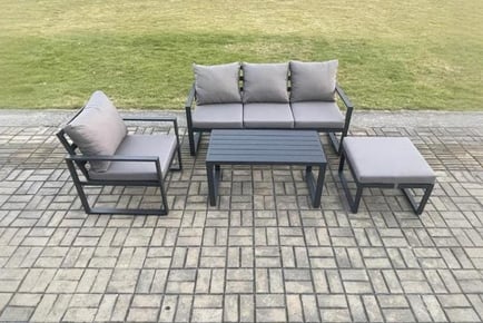 Aluminium 5-Seater Garden Set Grey