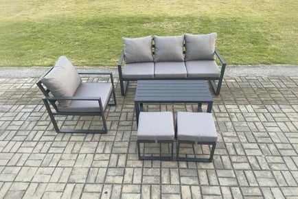 Aluminium 6-Seater Sofa Set Grey