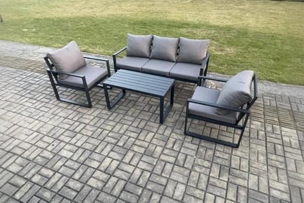 Aluminium 5-Seater Sofa Set Grey