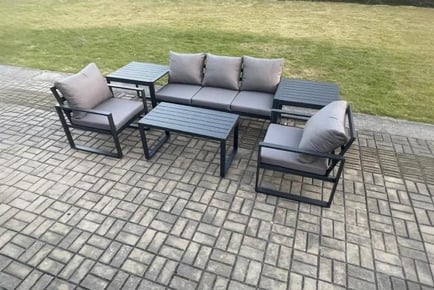 5-Seater Aluminium Garden Set Grey