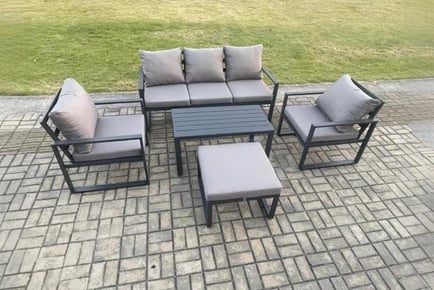 6-Seater Aluminium Sofa Set Grey