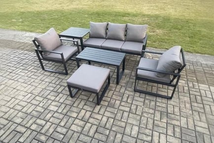 6-Seater Aluminium Sofa Set Table