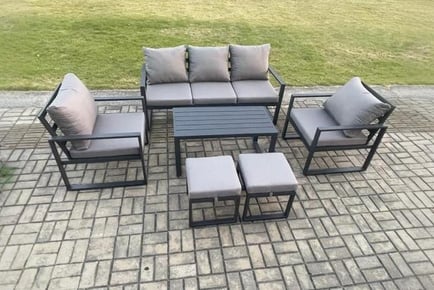 7-Seater Aluminium Sofa Set Table