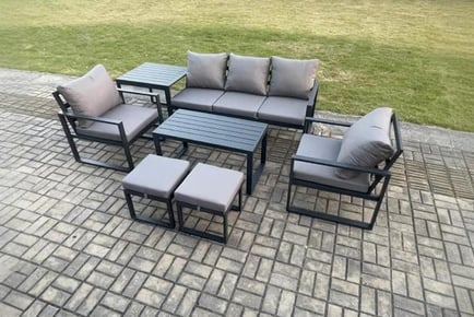 7-Seater Aluminium Sofa Set Table