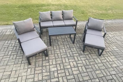 7-Seater Aluminium Garden Set Stools