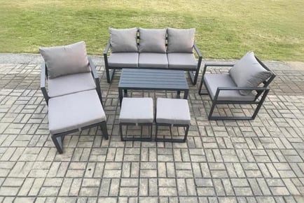 8-Seater Aluminium Garden Set Stools