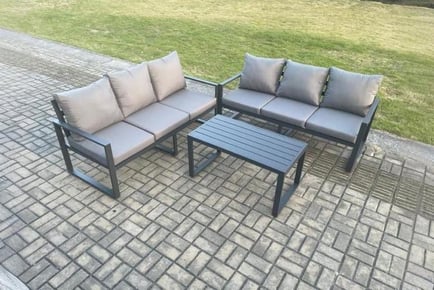 Aluminium 3 Pieces Garden Sofa Set