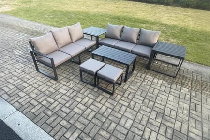 Aluminium 7 Pieces Sofa Set Footstool