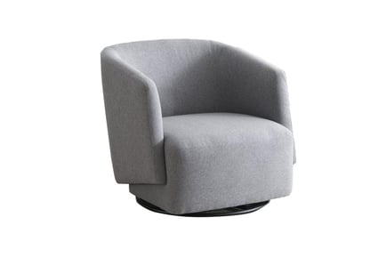 Emily Upholstered Grey Linen Swivel Armchair