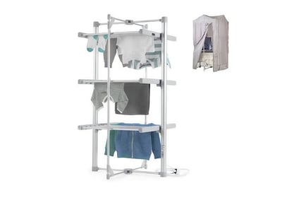 Deluxe 3-Tier Heated Clothes Airer!