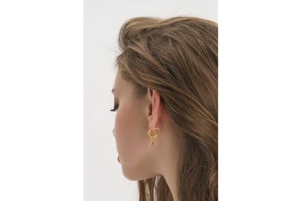 Gold Teardrop Huggie Hoop Earrings