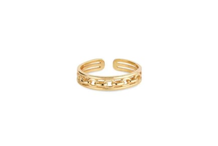 Elk & Bloom Elegant 14K Gold Chain Link Stacking Ring