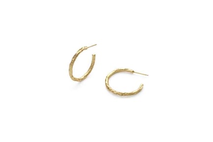 Elk & Bloom Dazzling 14K Gold-Plated Medium Hoop Earrings