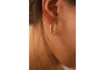 14K Medium Gold Thin Hoop Earrings