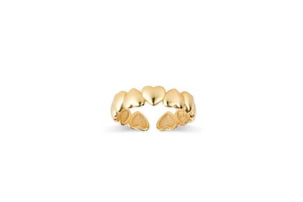 Elk & Bloom 18K Gold Heart Band Stacking Ring - A Touch of Elegance