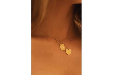 Chunky 14K Gold Card Necklace