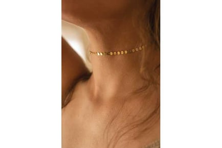 Dainty Gold 14K Disc Choker