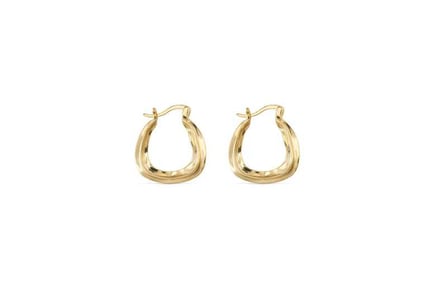 Elk & Bloom Glamorous Chunky 14K Gold Oval Hoop Earrings